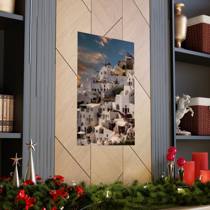 Santorini Sunset Dreams | Premium Matte Vertical Poster