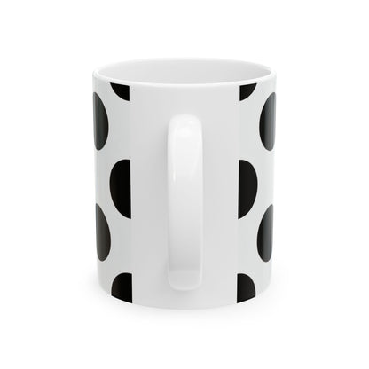 Black Polka Dot Ceramic Mug – Classic Retro 11oz & 15oz Coffee Cup