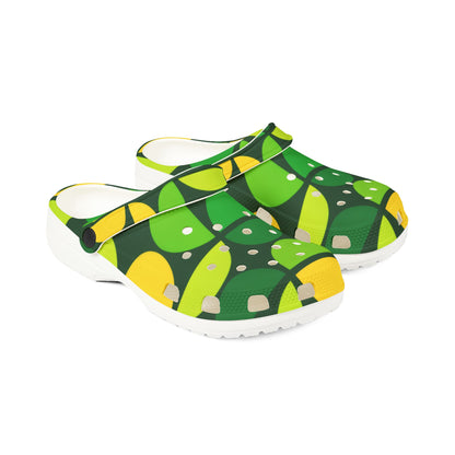 Green Citrus Pattern Clogs — EVA Foam Garden Shoes