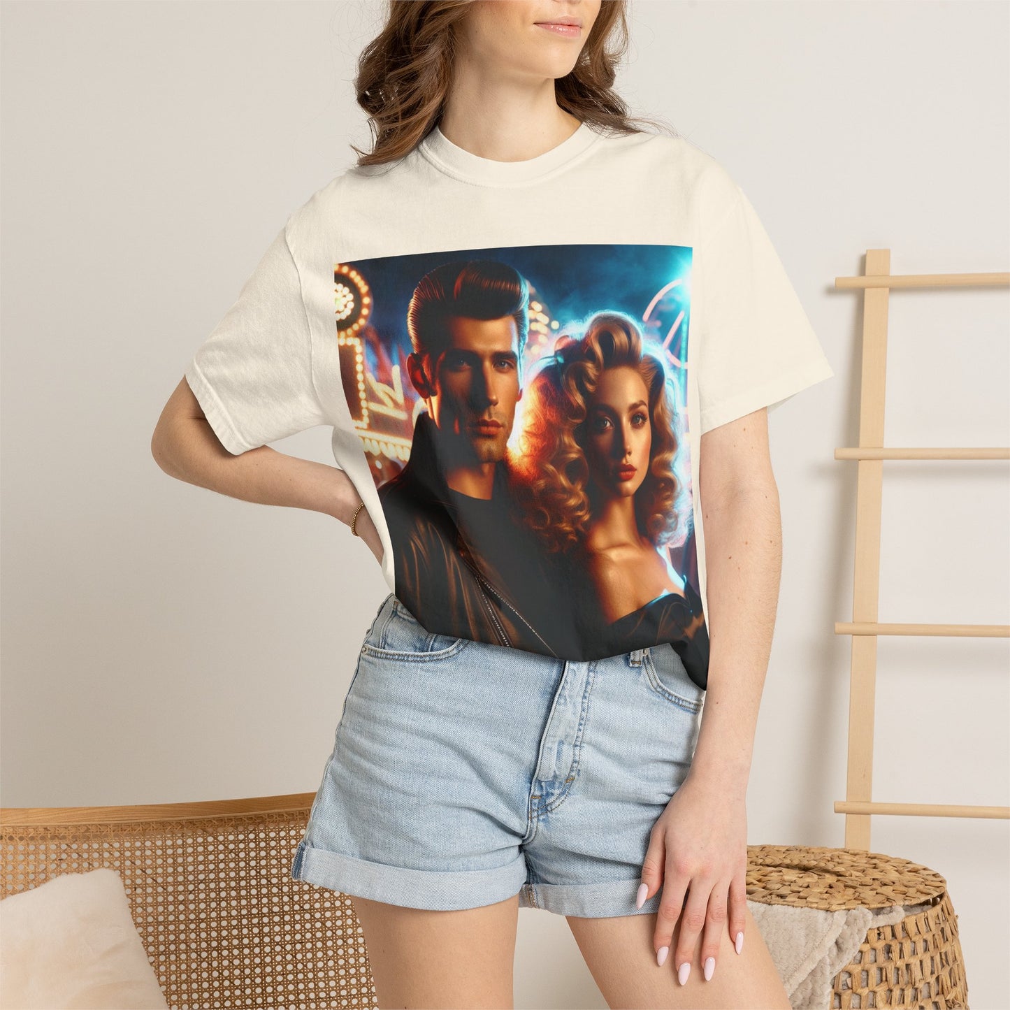 Summer Nights Cinema Tee — Vintage 1950s Carnival Romance Graphic T-Shirt