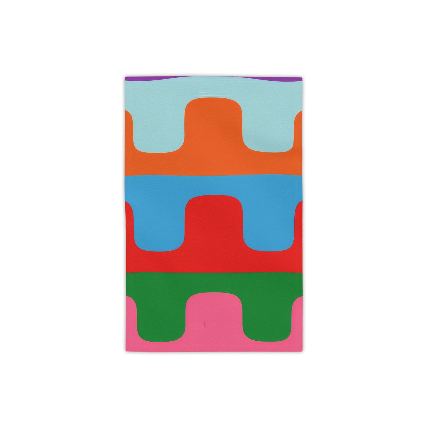 Colorwave Abstract Beach Towel — Bright Retro Geometric Stripes