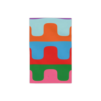 Colorwave Abstract Beach Towel — Bright Retro Geometric Stripes