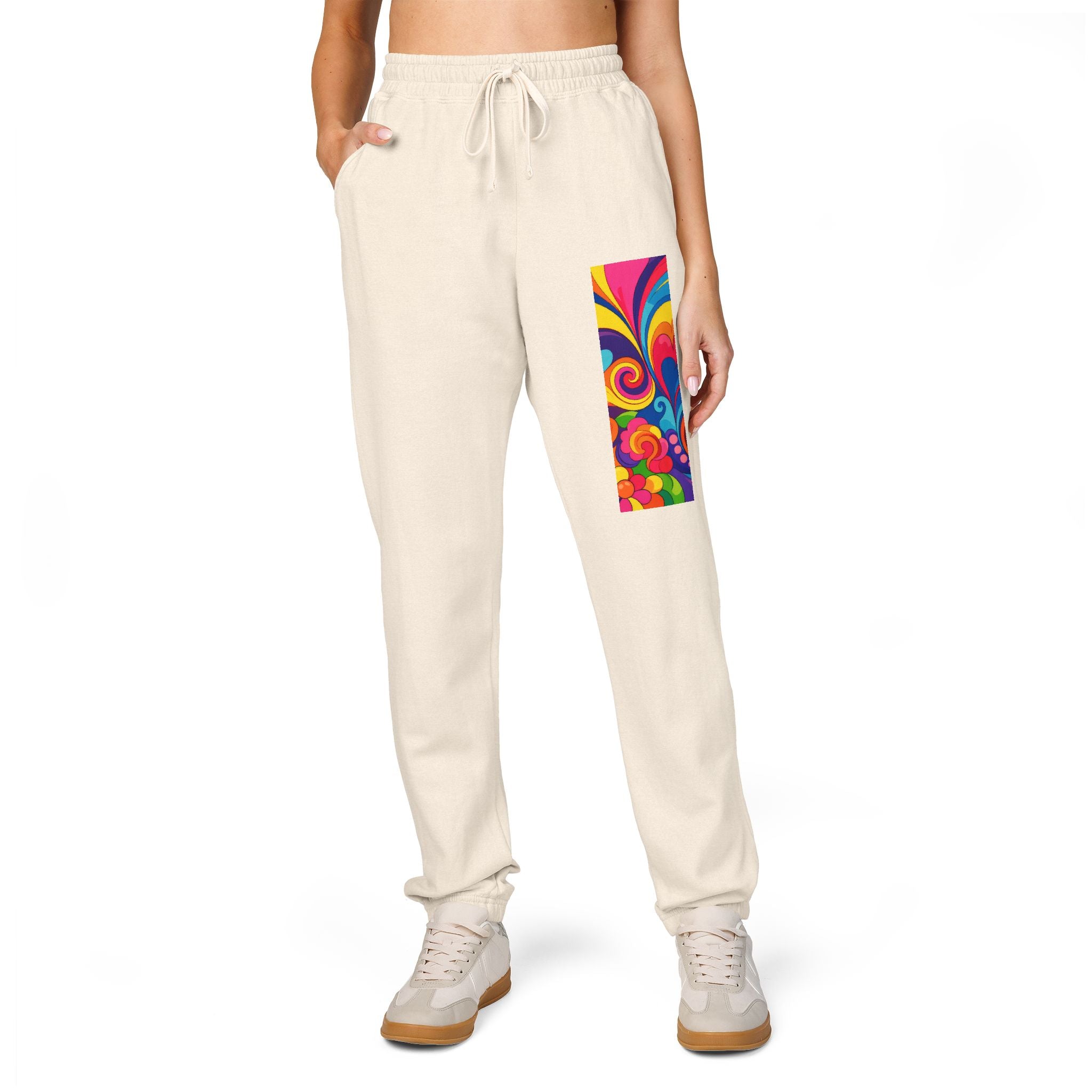 Floral Psychedelic Joggers — Colorful Side Panel Sweatpants