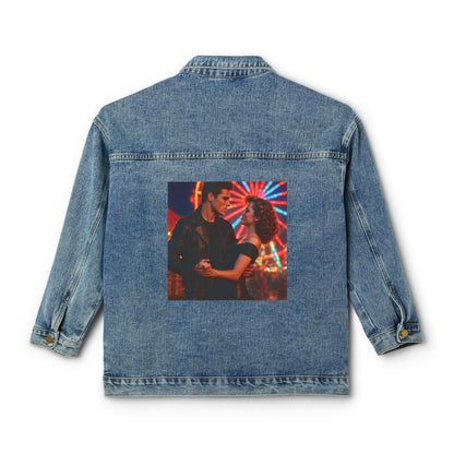 Grease Vibes Denim Jacket — Retro Hollywood Glamour Neon Fairground Apparel