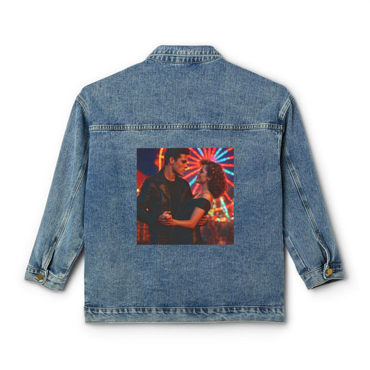 Grease Vibes Denim Jacket — Retro Hollywood Glamour Neon Fairground Apparel