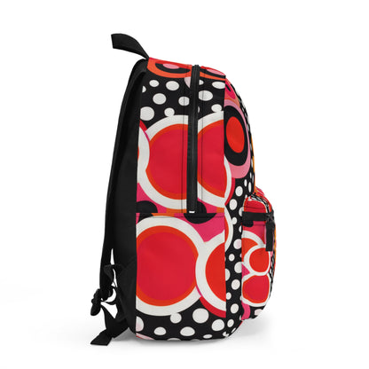 Retro Floral Circle Print Backpack – Colorful 60s-Inspired School & Everyday Bag