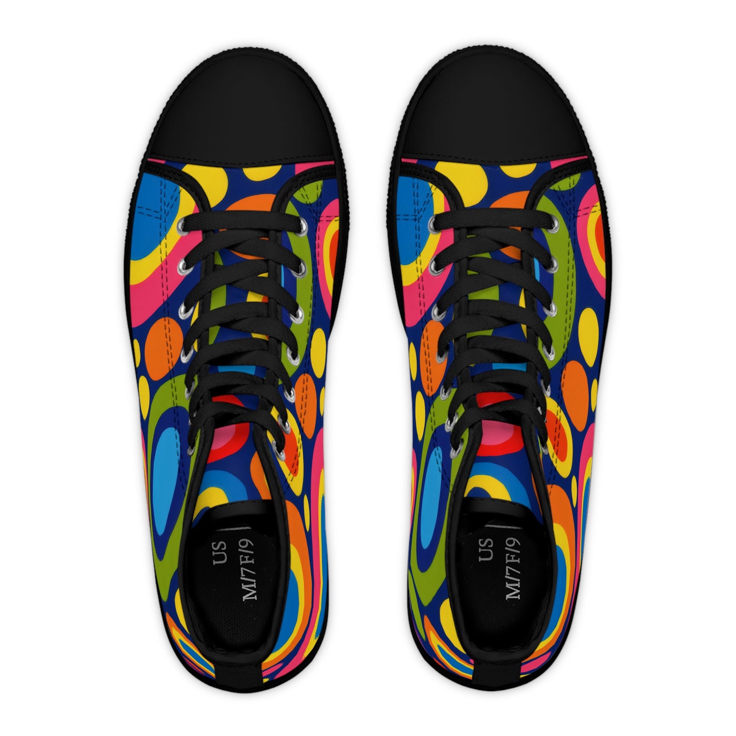 Retro Rainbow Circles Women's High Top Sneakers
