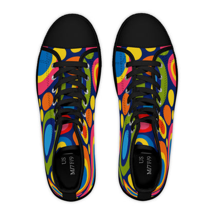 Retro Rainbow Circles Women's High Top Sneakers