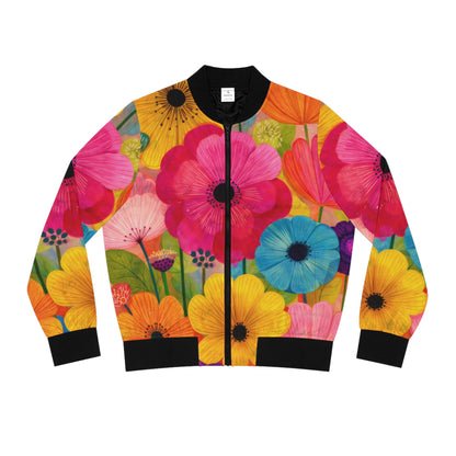 Floral Meadow Bomber Jacket - Bright Wildflower All-Over Print