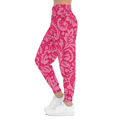 Pink Floral All-Over Print Joggers — Women's Patterned Athletic Sweatpants