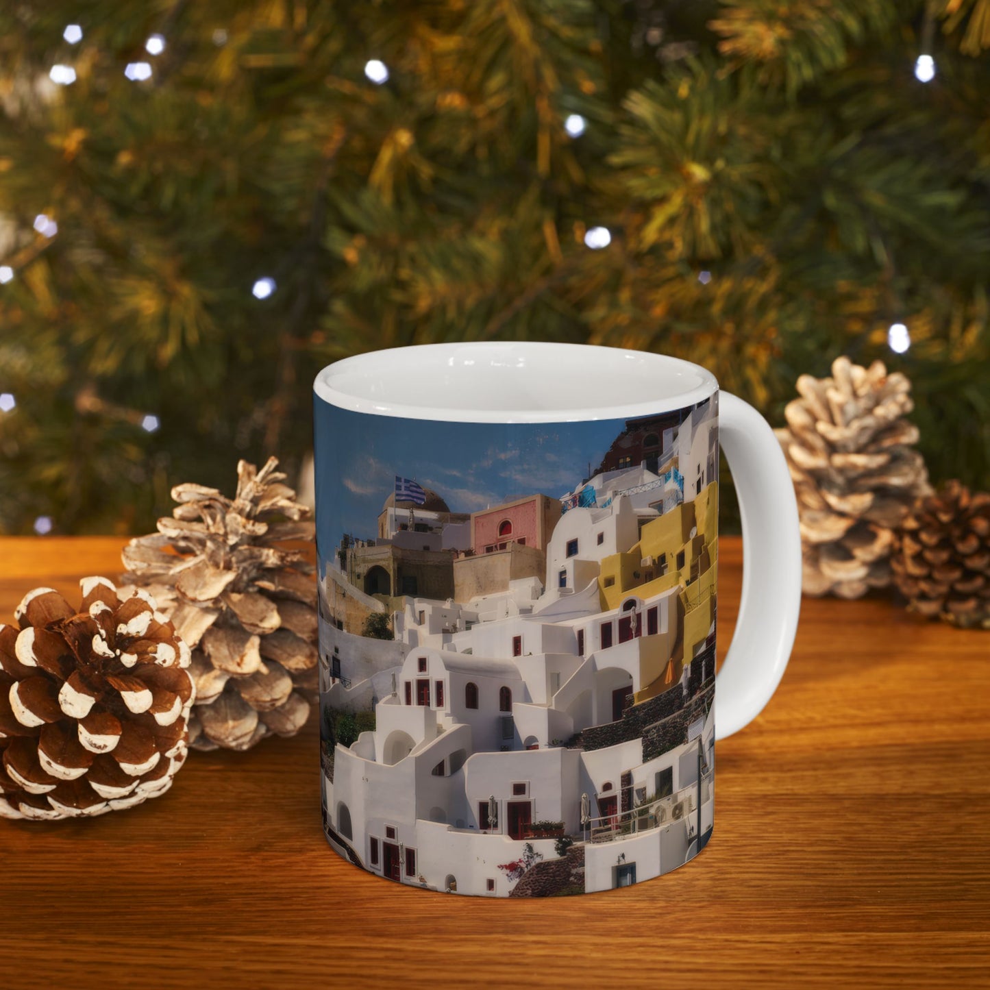 Oia Santorini Sunset Mug — Greece Coffee Cup Mediterranean Travel Gift