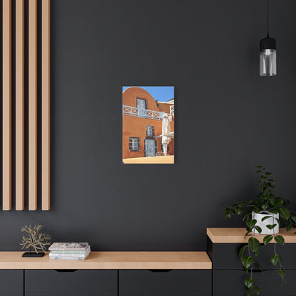 Santorini Orange Facade Canvas