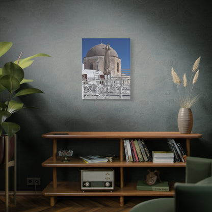 Santorini Dome Photography Matte Canvas