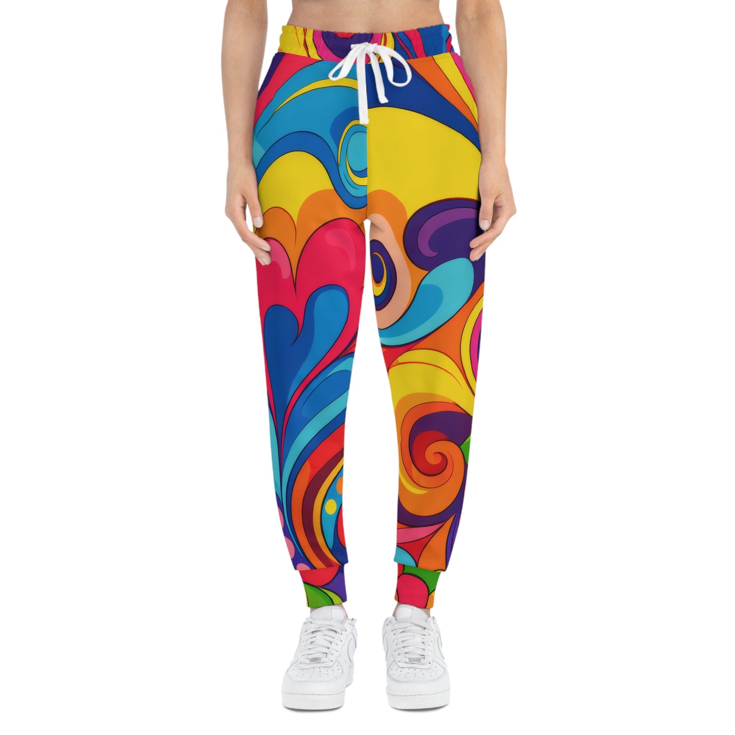 Psychedelic Swirl Joggers — Vibrant Retro Athletic Pants