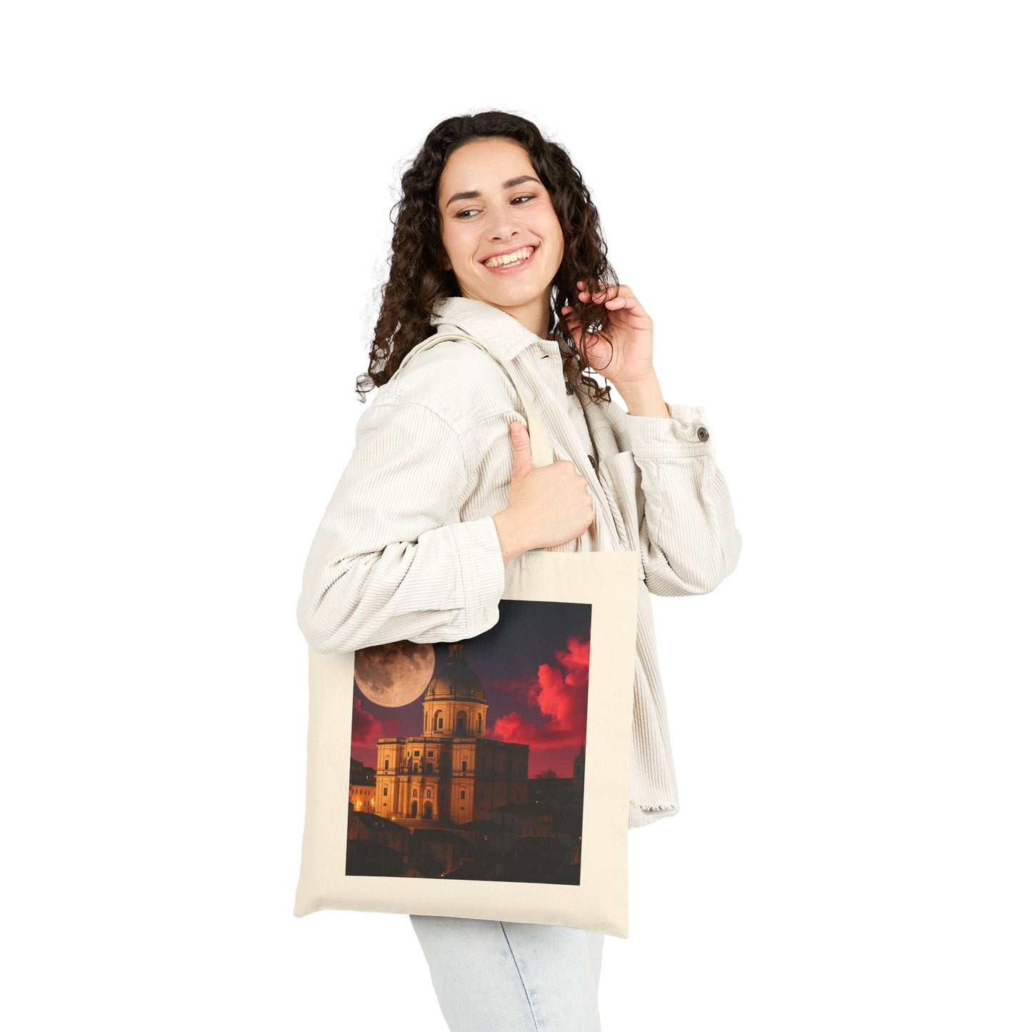 Tote Bag — Haunted Moonlit Castle Canvas Tote