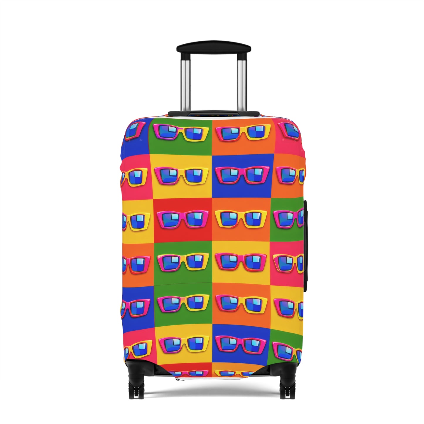 Bright Sunglasses Pattern Luggage Cover — Colorful Travel Suitcase Protector