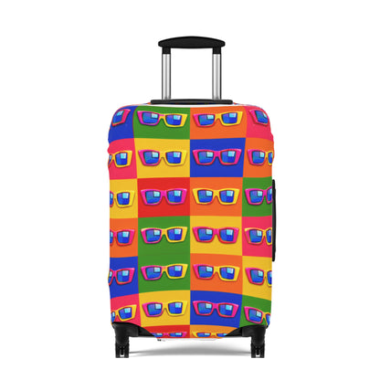 Bright Sunglasses Pattern Luggage Cover — Colorful Travel Suitcase Protector