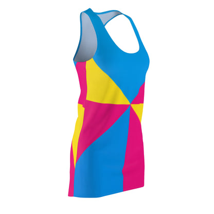 Colorblock Pinwheel Racerback Dress — Bright Geometric Sundress