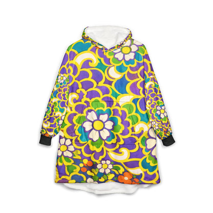 Floral Hoodie — Vibrant Retro Flower Pattern Cozy Oversized