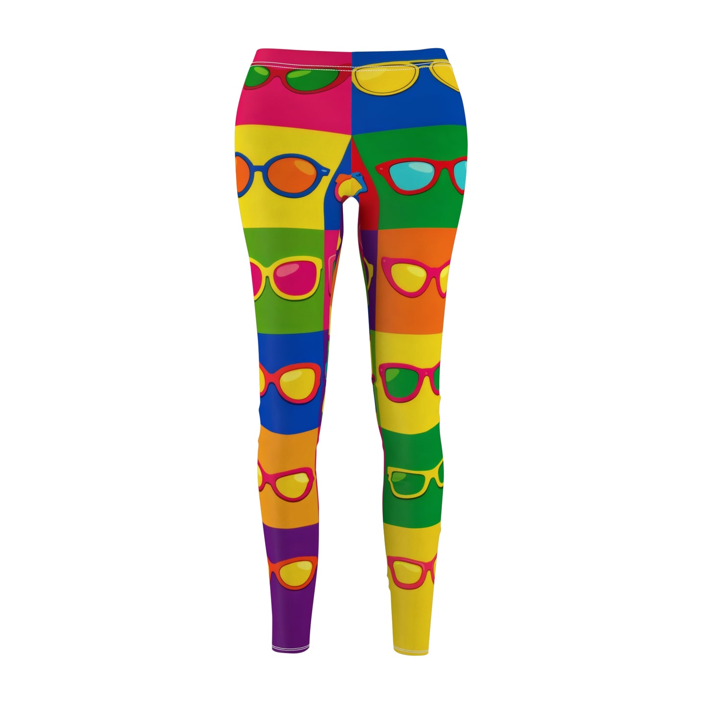 Rainbow Sunglasses Leggings — Colorful Pop Art Women's Casual Leggings