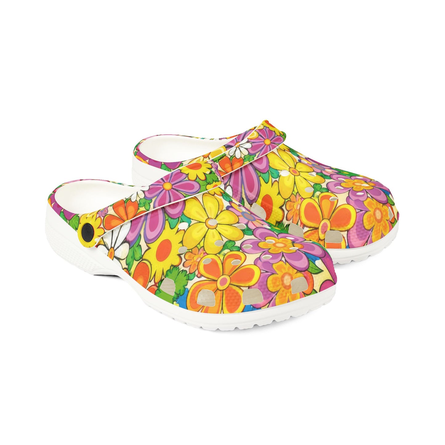 Floral Garden Foam Clogs — Colorful EVA Slip-On Shoes