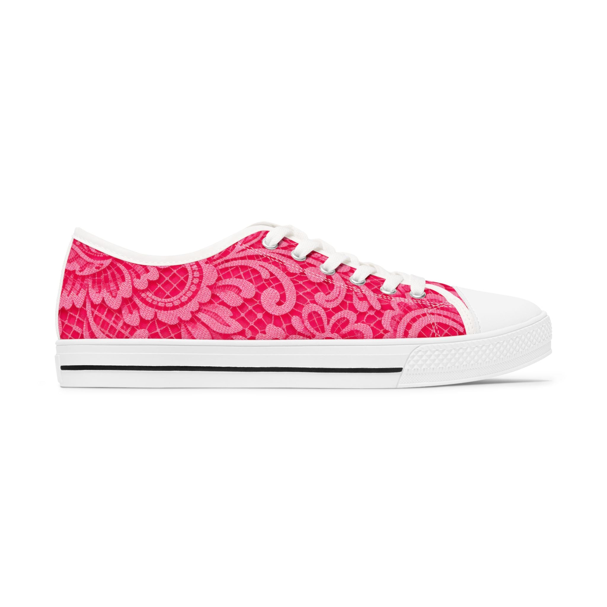 Pink Lace Low-Top Sneakers