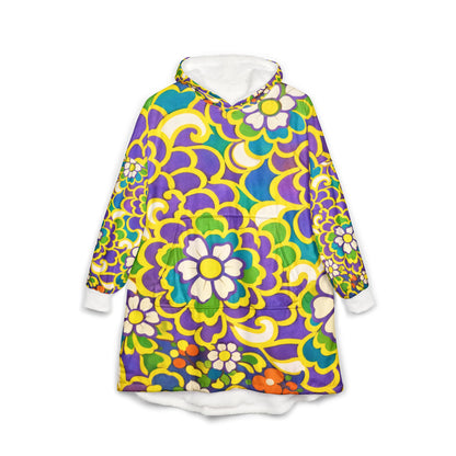 Floral Hoodie — Vibrant Retro Flower Pattern Cozy Oversized