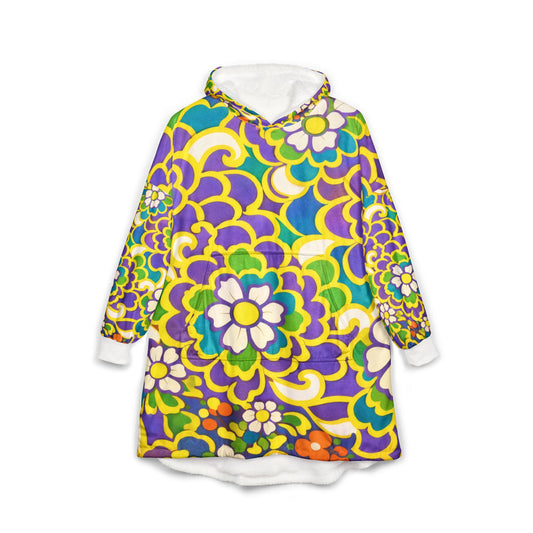 Floral Hoodie — Vibrant Retro Flower Pattern Cozy Oversized