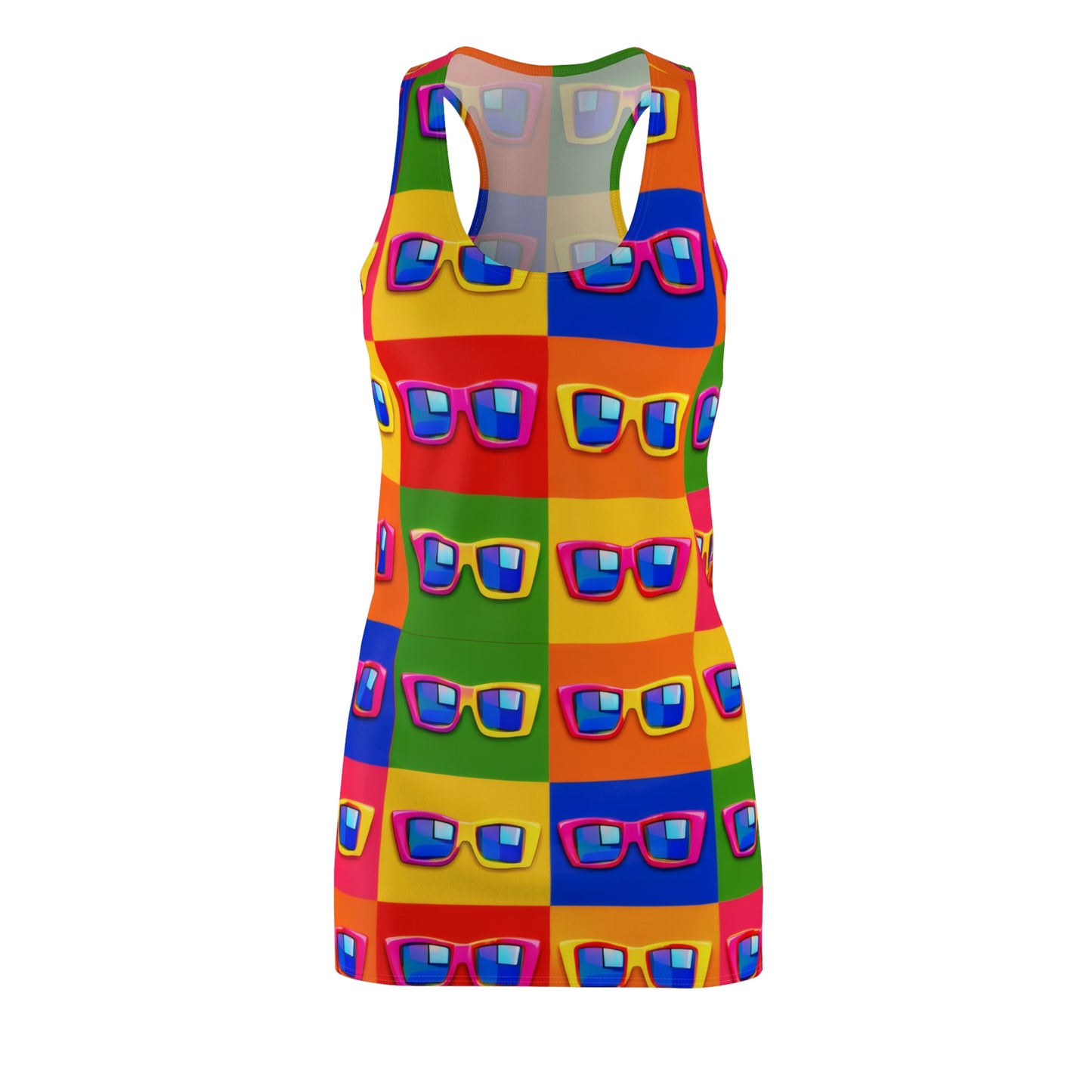 Racerback Dress — Colorful Sunglasses Pop Art All-Over Print