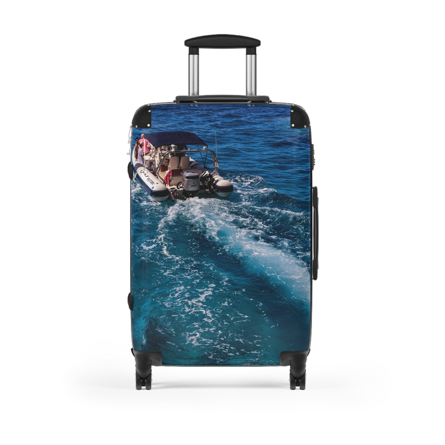 Luxury Antipaxos Greece Suitcase - Marco Polo Boat Wake Ocean Photo Luggage - Aesthetic Nautical Travel Bag - Unique Greek Island Gift