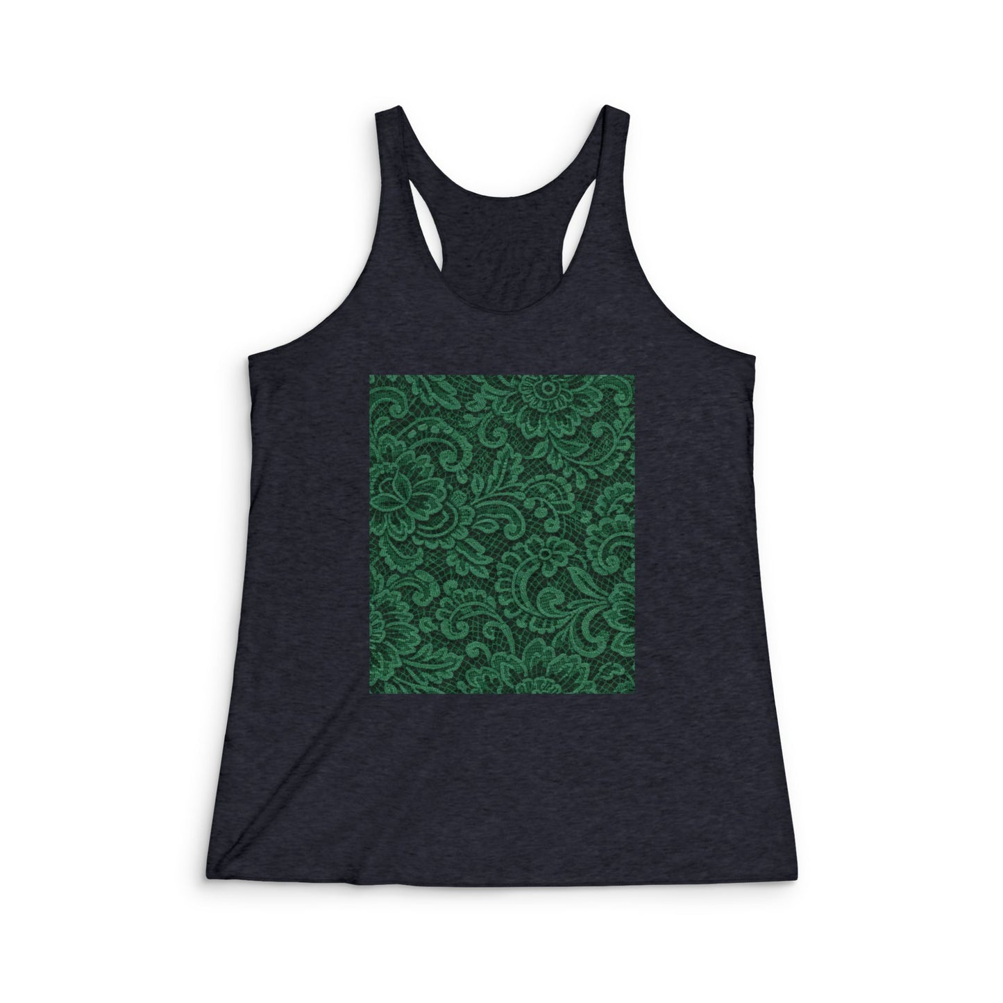 Green Paisley Pattern Racerback Tank Top — Women's Floral Boho Summer Tank