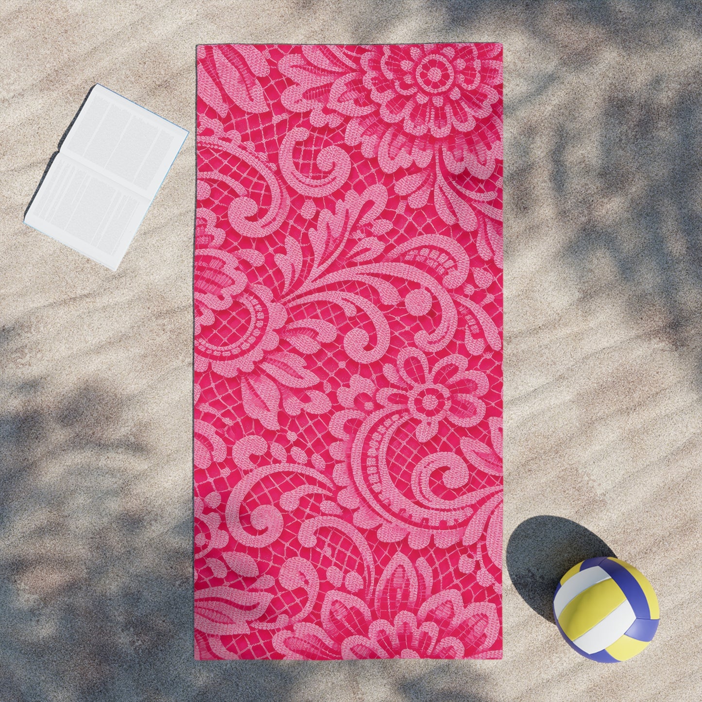 Pink Floral Paisley Beach Towel — Vibrant Summer Pool & Beach Blanket
