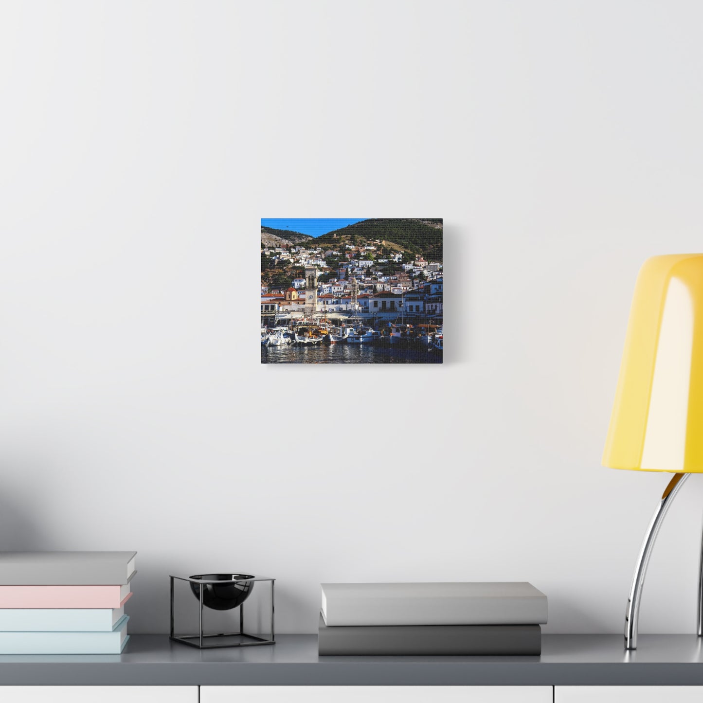Hydra Island Greece Canvas Print, Mediterranean Harbor Wall Art, Greek Island Coastal Decor, Scenic Travel Photography Poster