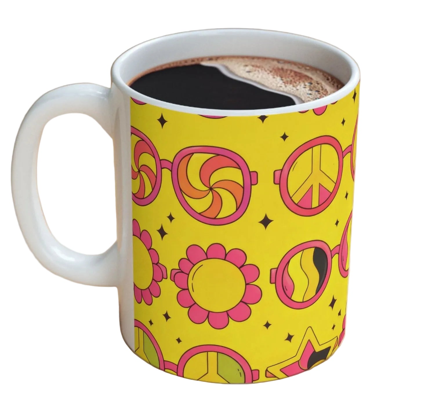Peace & Glasses - 60s Flower Power Mug