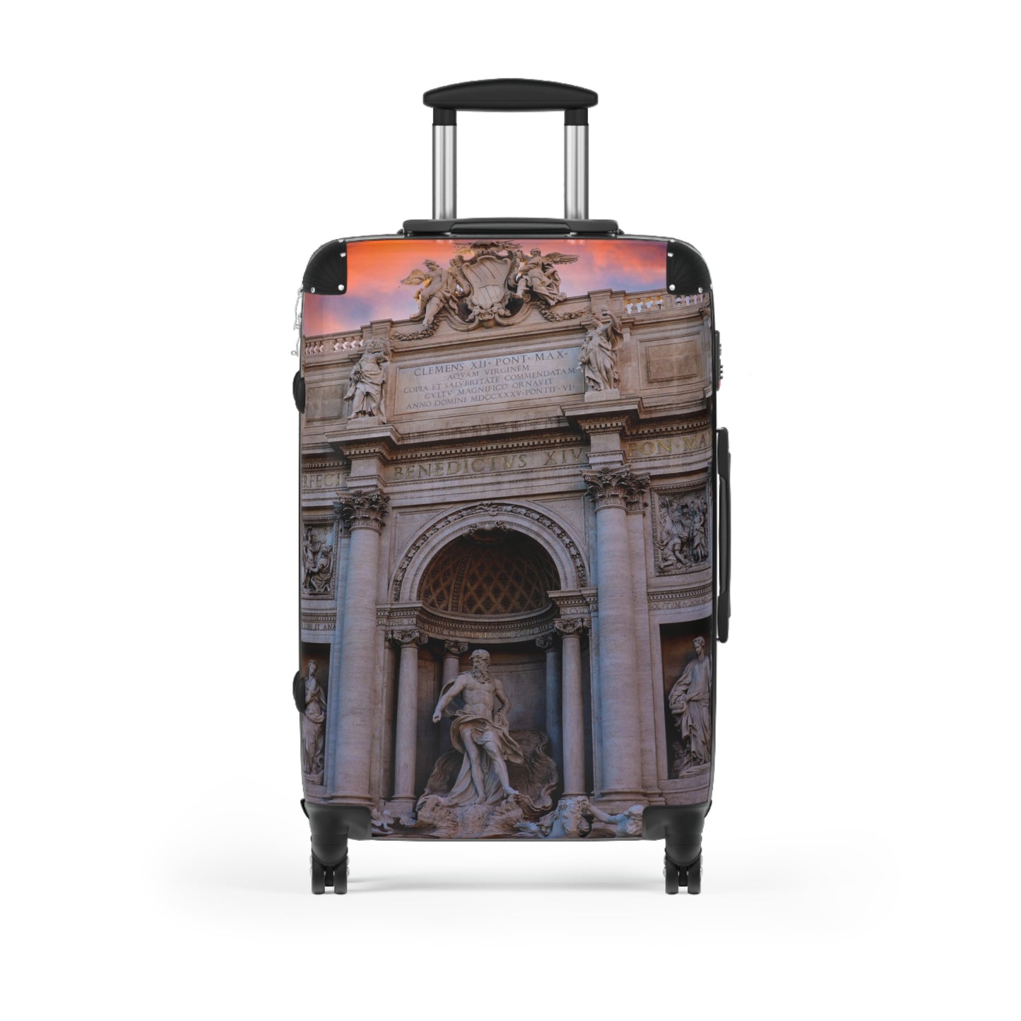 Trevi Fountain Illustration Suitcase | Rome Travel Landmark Luggage