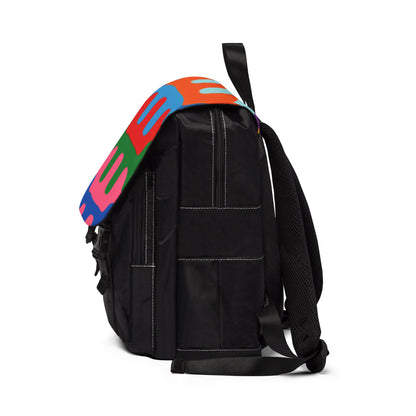 Colorwave Pattern Backpack — Retro Geometric Shoulder Bag