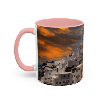 Santorini Sunset Mug, Oia Greece Coffee Cup, Mediterranean Architecture Travel Gift, Greek Island Home Decor, Aesthetic Santorini Souvenir