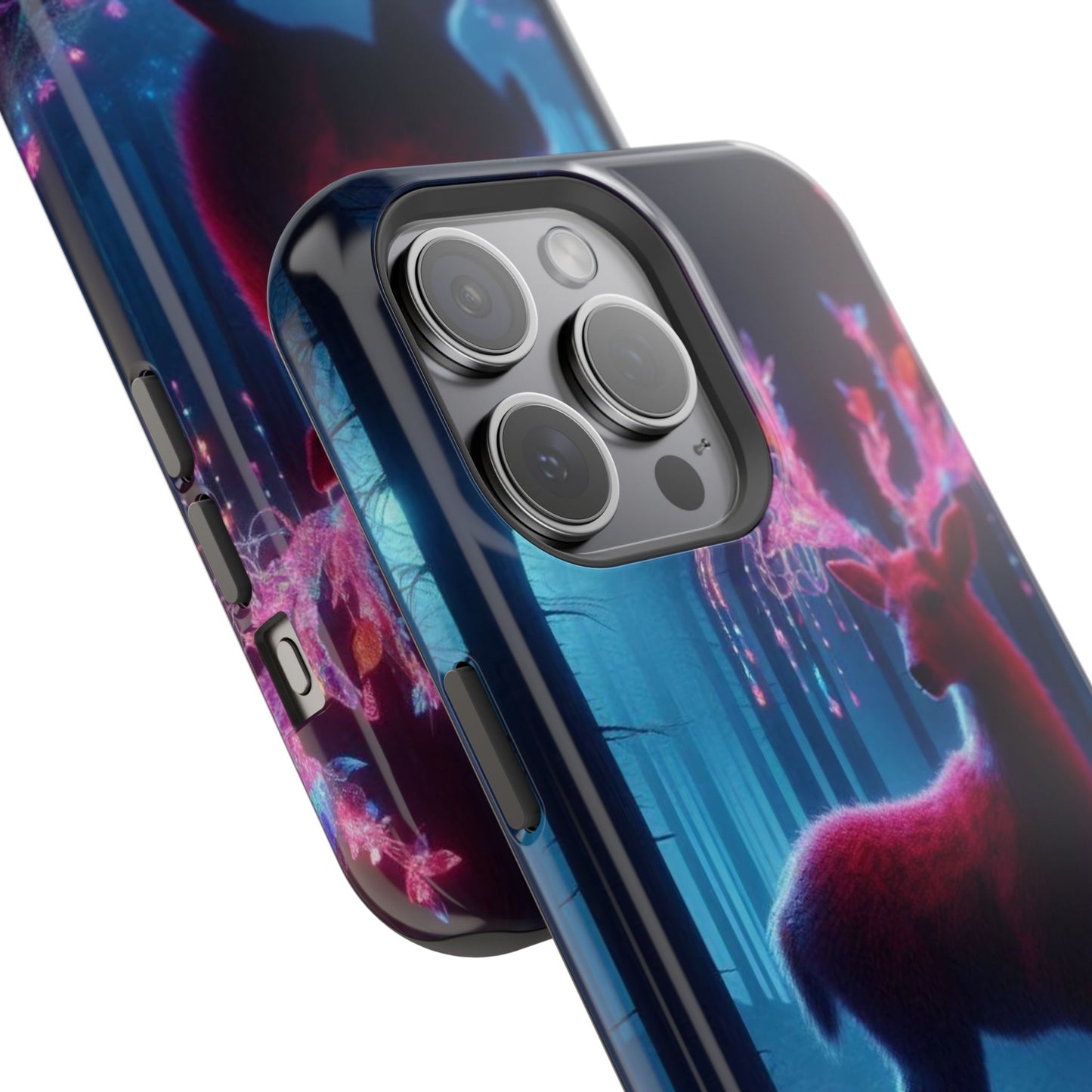 Magnetic Impact-Resistant Phone Case — Neon Fantasy Deer Forest Design