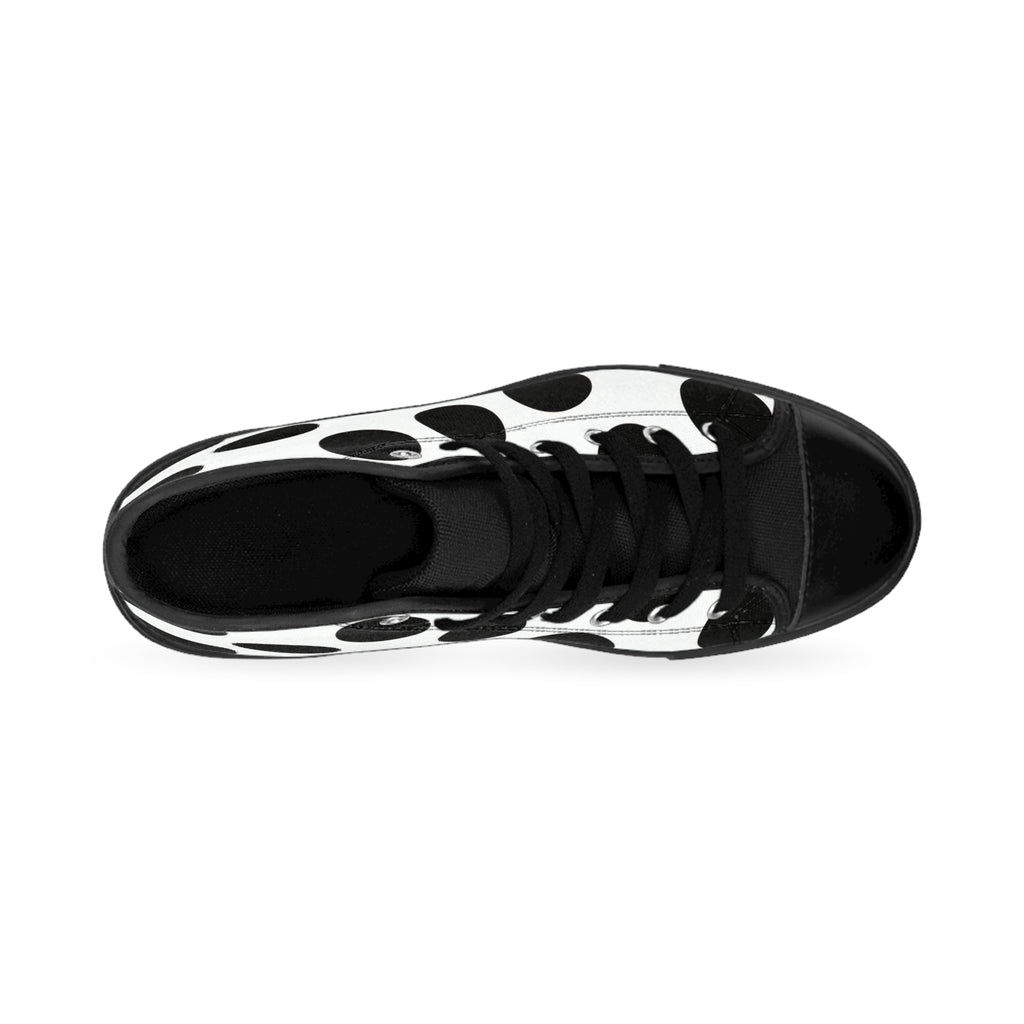 Black Polka Dot High-Top Sneakers