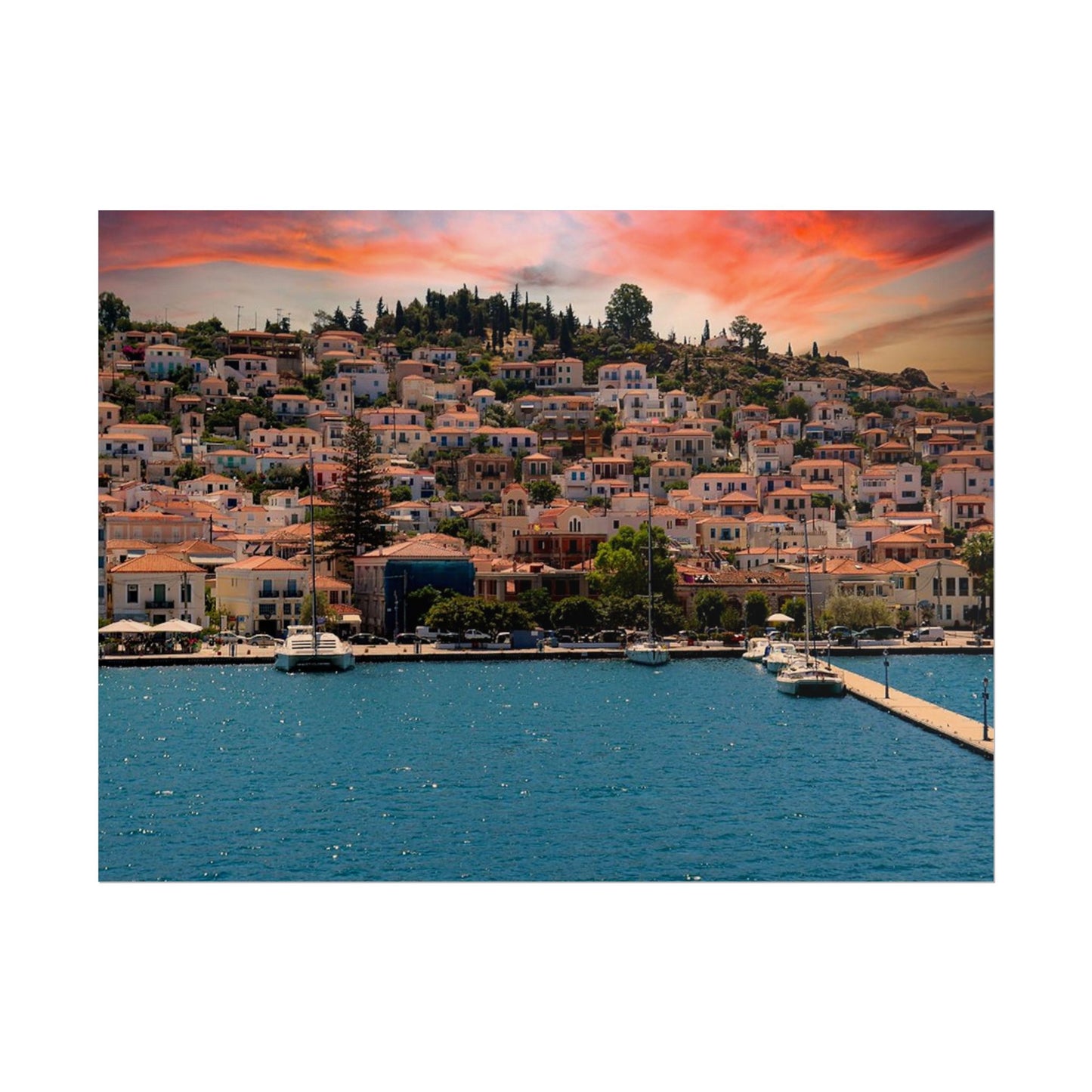 Sunset Poros Island Greece  Poster | Rolled Poster