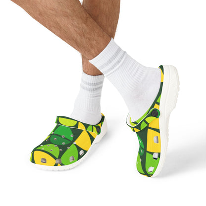Green Citrus Pattern Clogs — EVA Foam Garden Shoes