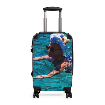 Luxury Antipaxos Greece Suitcase - Woman Swimming in Turquoise Water - Aesthetic Travel Luggage - Unique Greek Island Wanderlust Gift