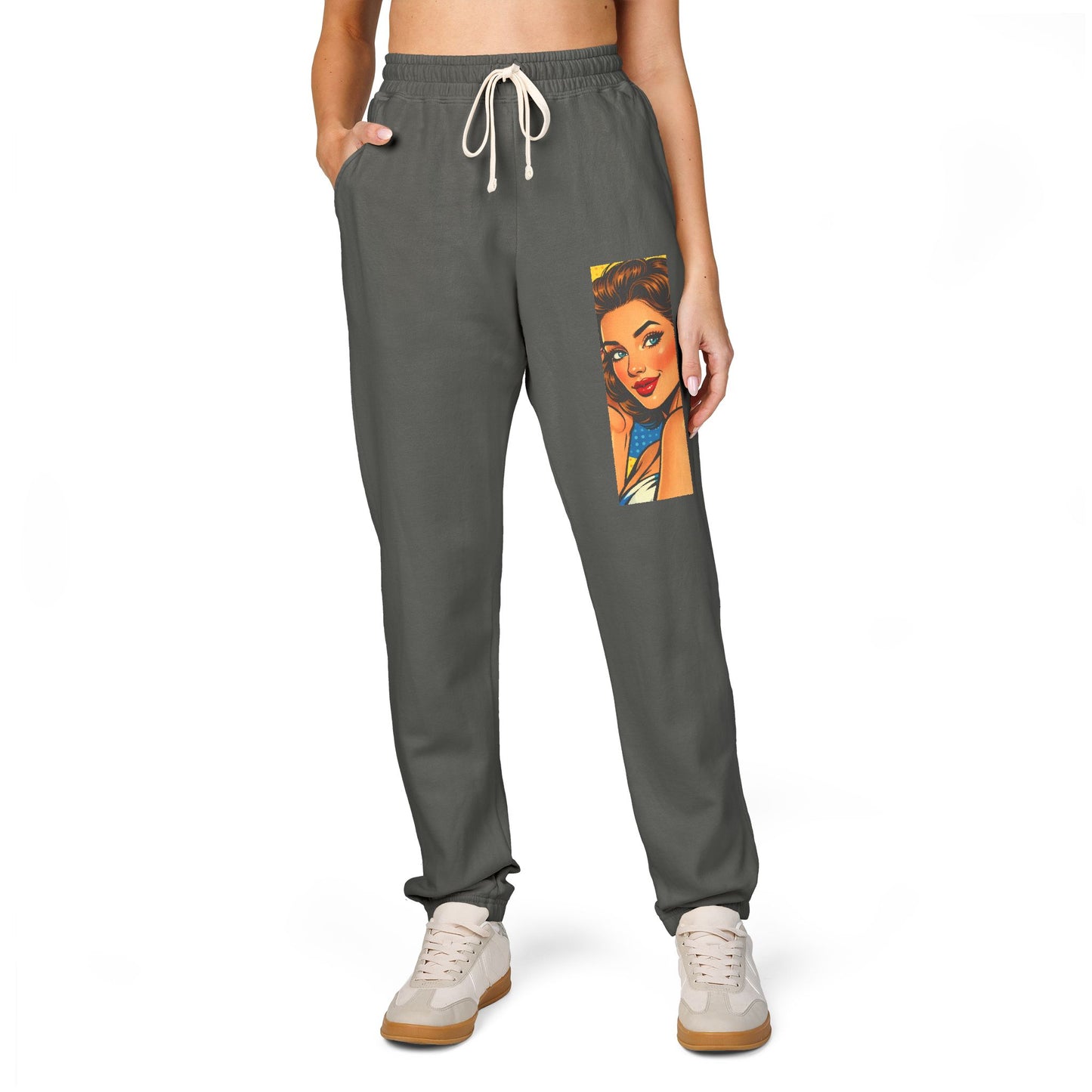 Retro Pin-Up Girl Comic Print Men's Joggers
