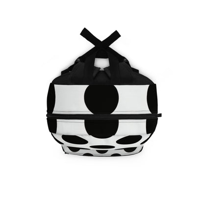 Polka Dot Backpack — Stylish Black & White School Daypack