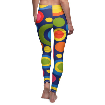Psychedelic Retro Circles Leggings — Colorful 70s-Inspired Print
