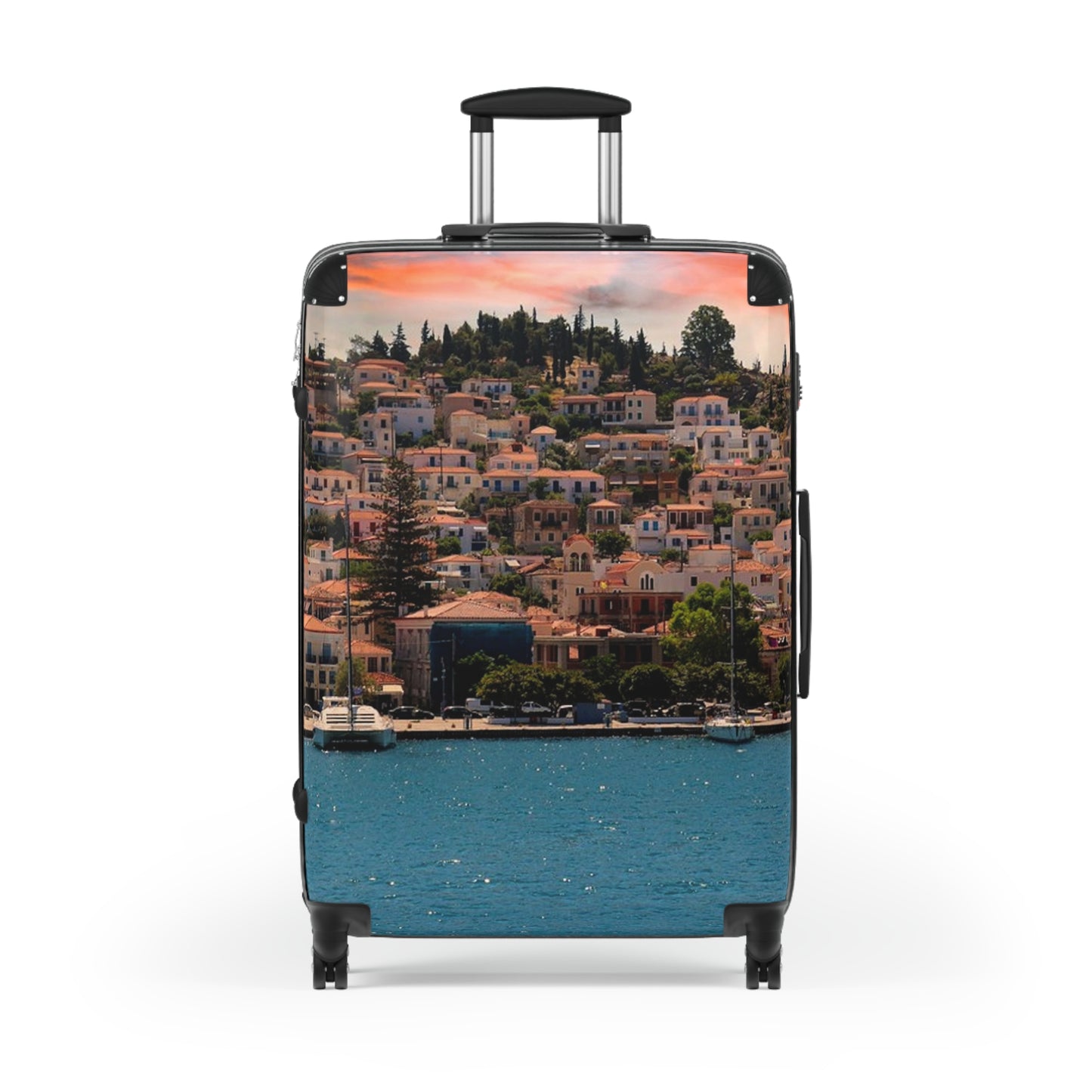 Poros Greece  Suitcase | Travel Luggage with Coastal Photo