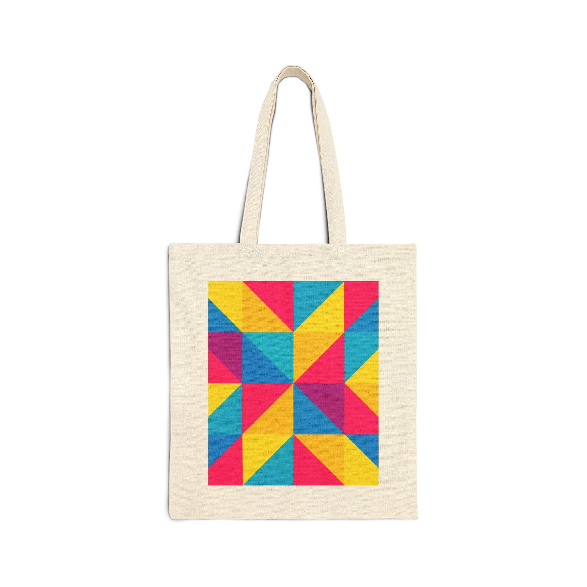 Geometric Colorblock Tote Bag