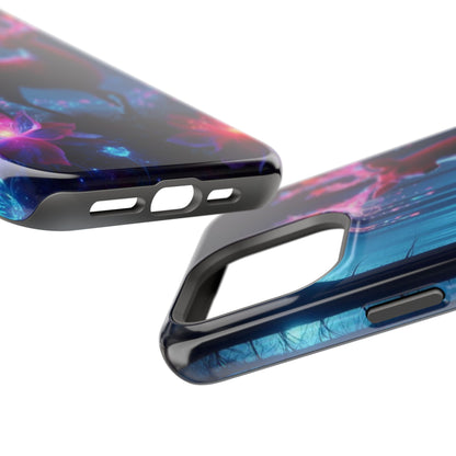 Magnetic Impact-Resistant Phone Case — Neon Fantasy Deer Forest Design