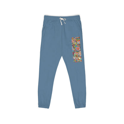 Hippie Peace Love Floral Print Men's Joggers