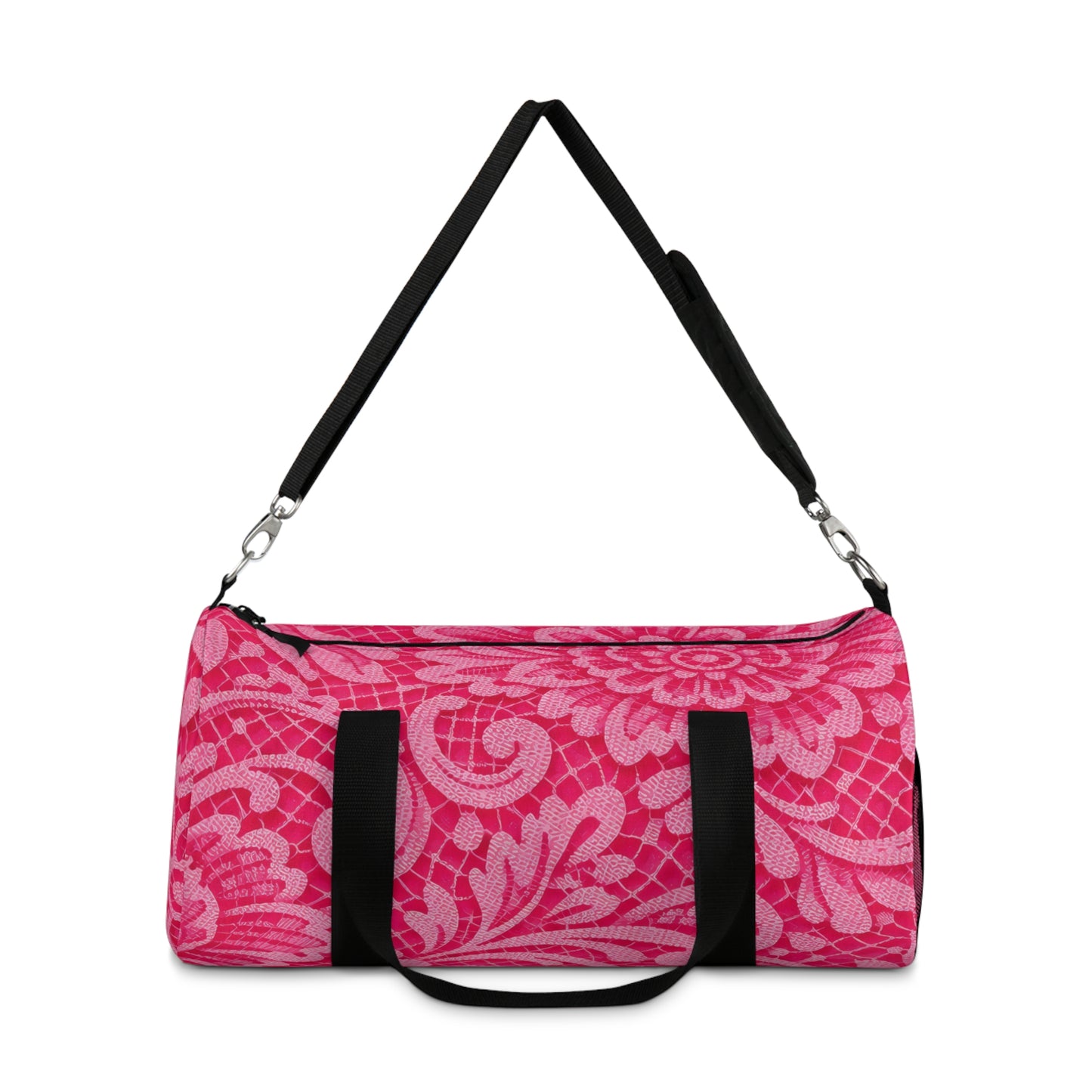 Pink Floral Pattern Duffel Bag — Stylish Travel & Gym Bag